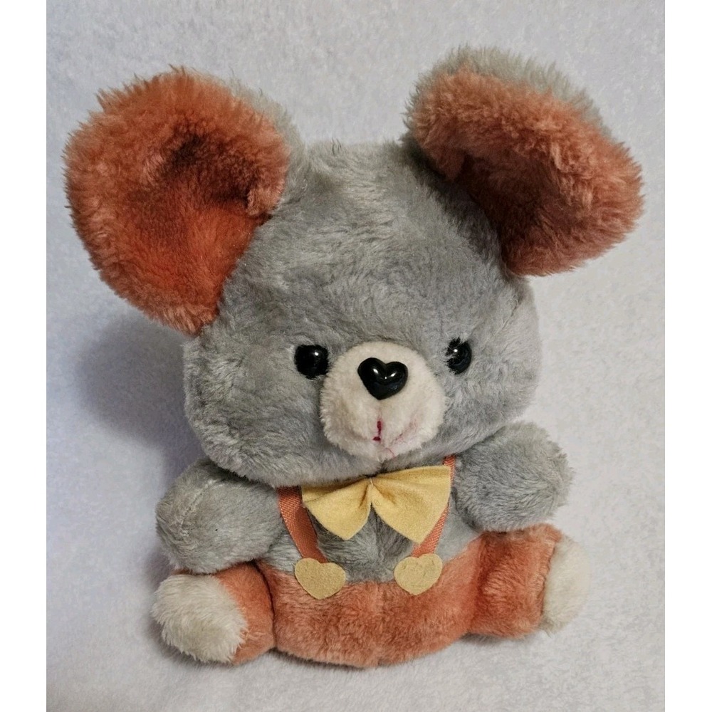Dan Dee Vintage Rare Plush Stuffed Mouse Shredded Foam And Clippings Overalls